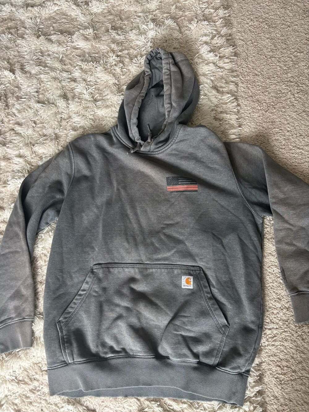 Carhartt Original Fit Rain Defender Responders Hoodie Grey Size L
